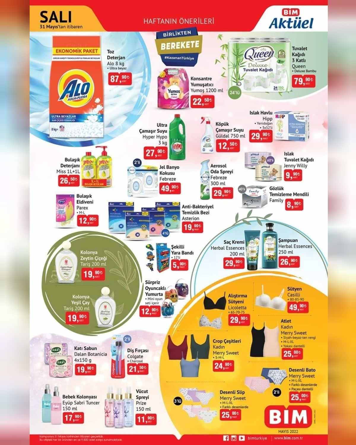 BİM 31 Mayıs Salı aktüel ürün kataloğu