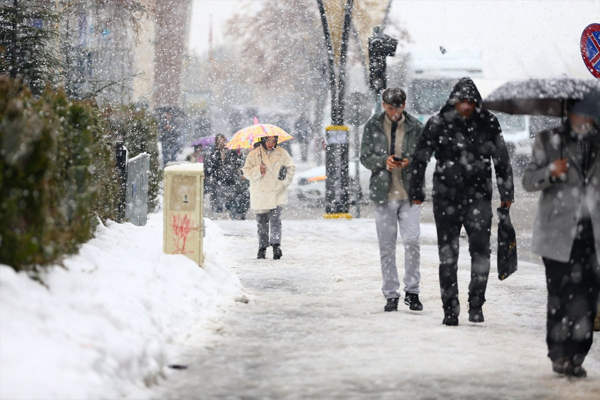 Bingöl'de kar yağışı etkili oldu.