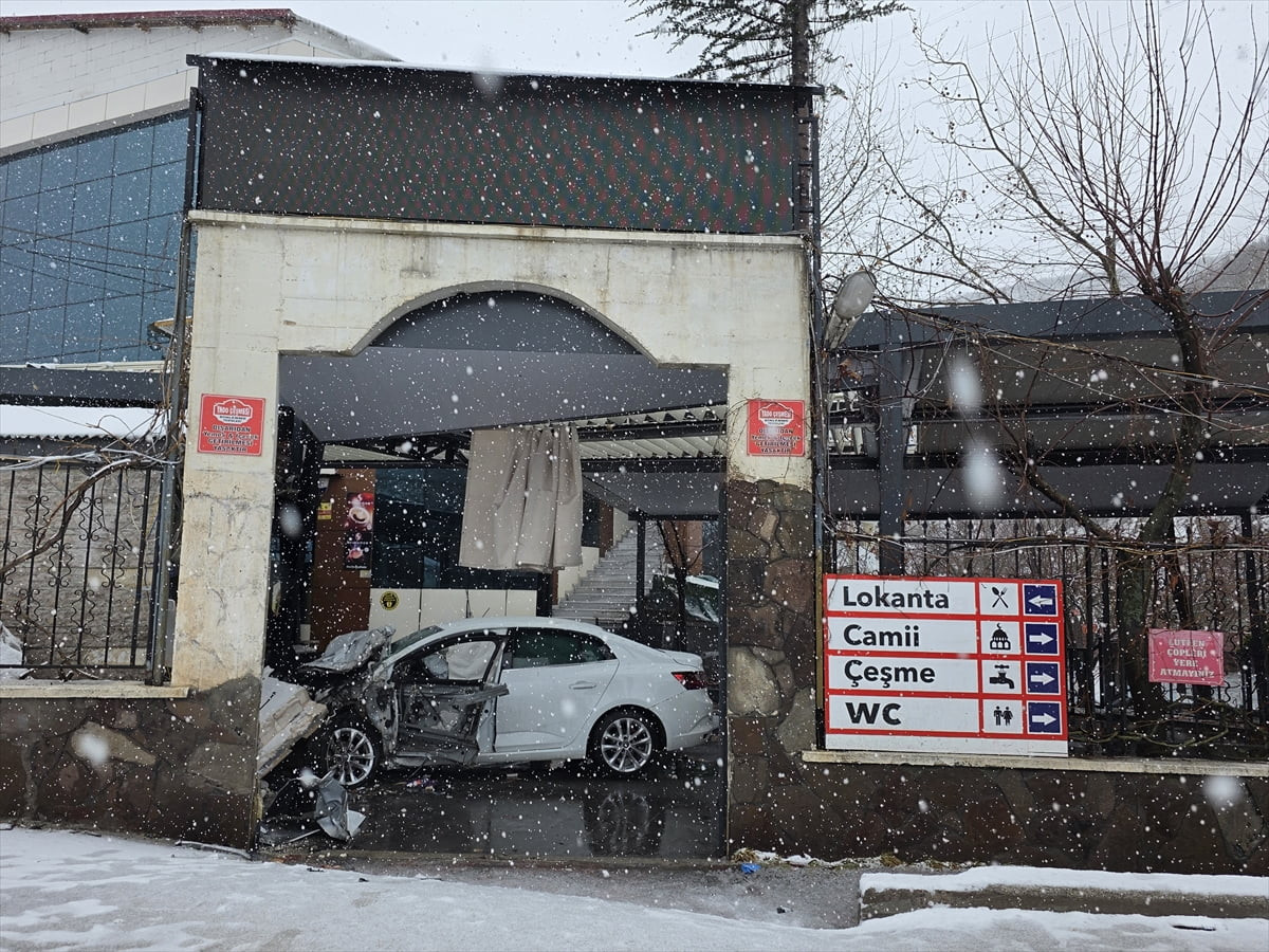 Bingöl'de kontrolden çıkarak lokantaya giren otomobildeki 5 kişi yaralandı.