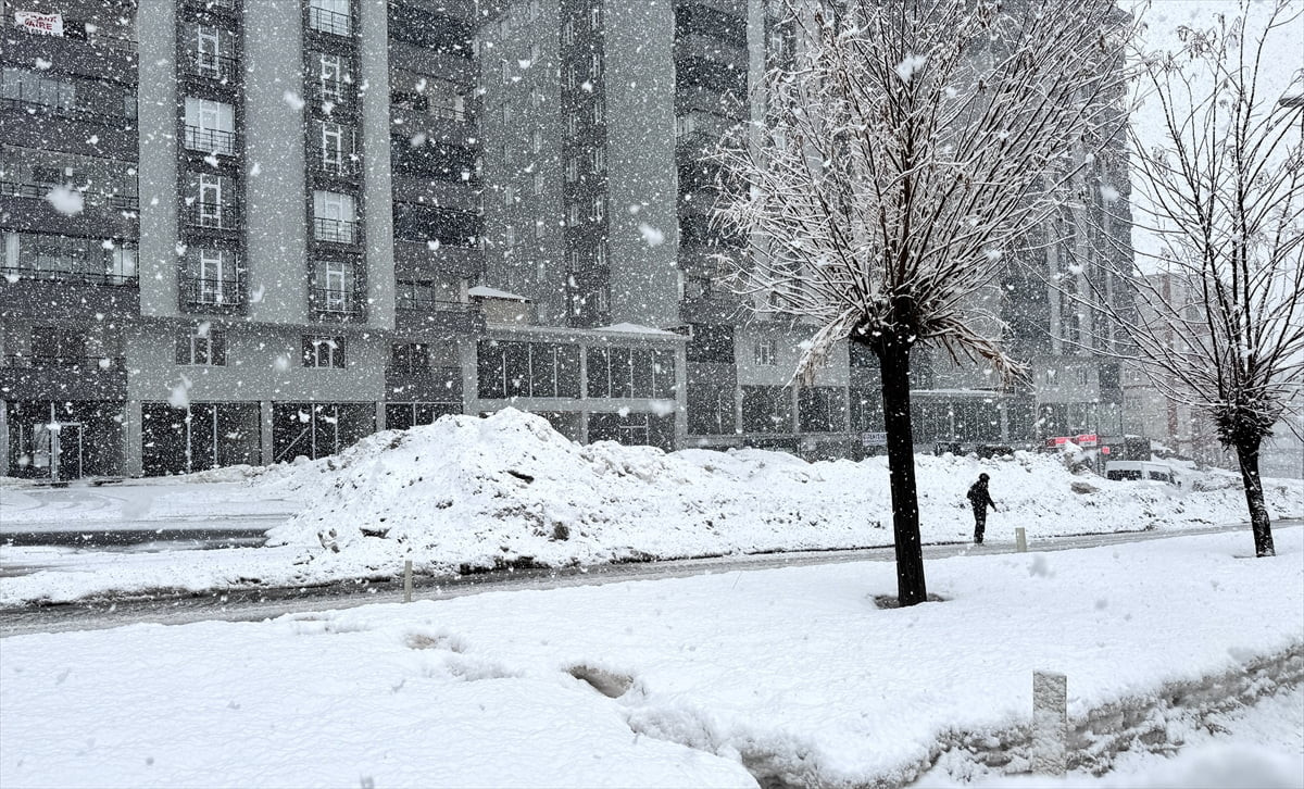 Bitlis'te aralıklarla devam eden karla karışık yağmur, yerini kara bıraktı.