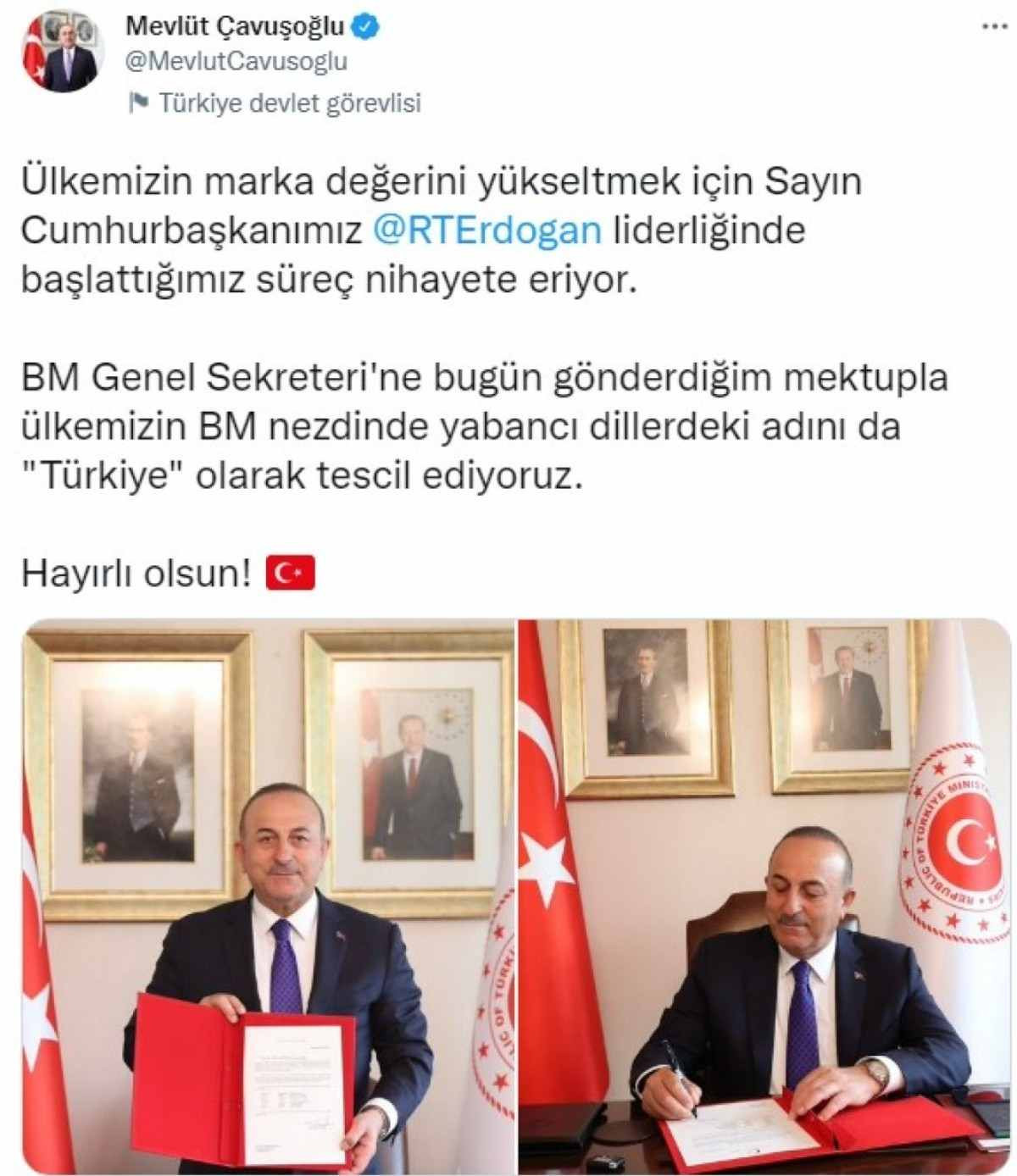 BM onayladı, 'Turkey' ismi artık tarihe karıştı