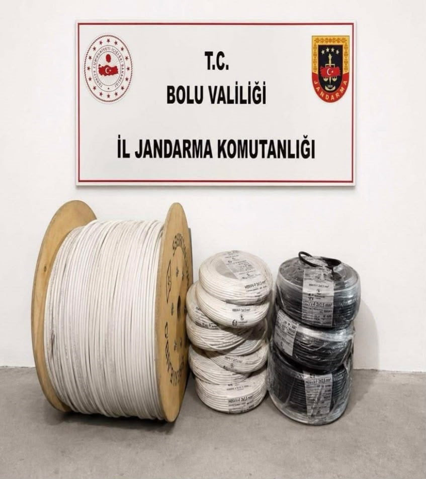 BOLU'DA HIRSIZLIK OLAYLARININ AYDINLATILMASINA YÖNELİK ÇALIŞMA YÜRÜTEN JASAT EKİPLERİ, KABLO...