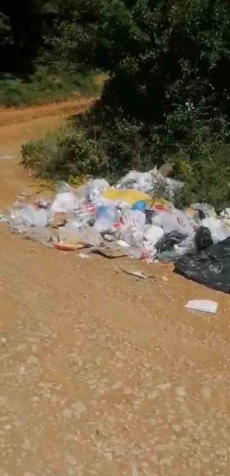 BOLU’DA AT YAYLASI’NDA BULUNAN KARAMANLI GÖLÜ MEVKİSİNDE YOL KENARINA BIRAKILAN ÇÖPLER ÇEVRE...