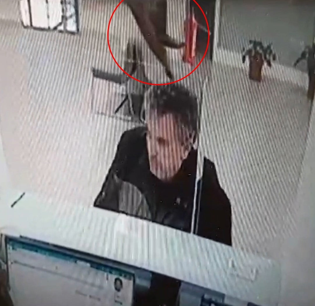 BOLU’DA BANKA ŞUBESİNDE İŞLEM YAPAN VATANDAŞIN ÜZERİNE ASMA TAVANDAN KEDİ DÜŞTÜ.