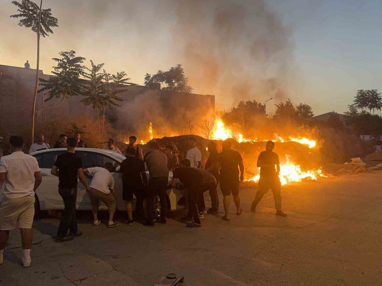 BURSA'DA BOŞ BİR ARSADA ÇIKAN YANGIN, KISA SÜRELİ PANİĞE NEDEN OLDU. ALEVLERİN ÇALILIĞA SIÇRAMASI...