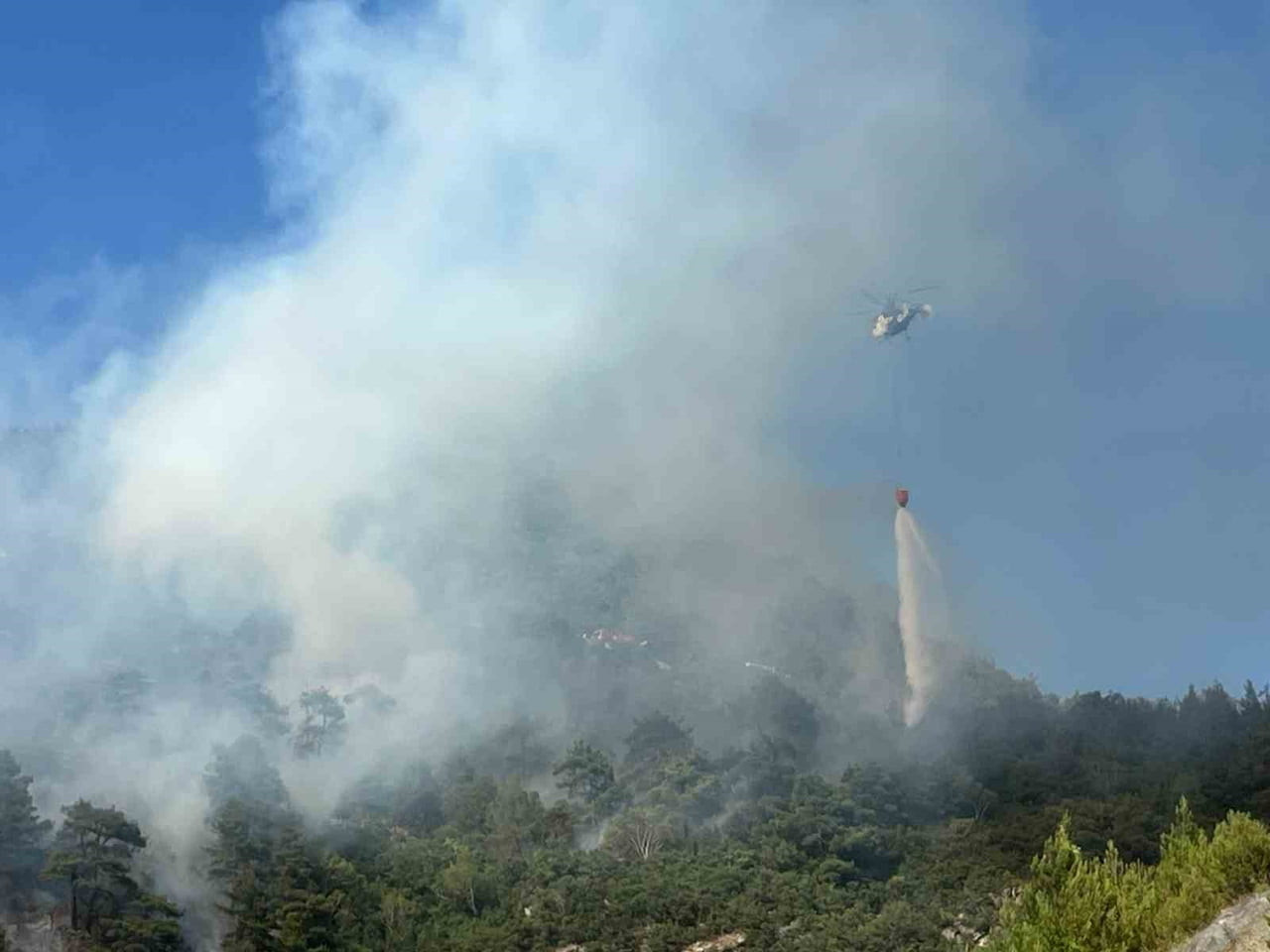 BURSA'NIN ORHANELİ YOLU GÖKÇEÖREN MEVKİSİNDE TARIM ALANINDA BAŞLAYAN YANGIN, RÜZGARIN ETKİSİYLE...
