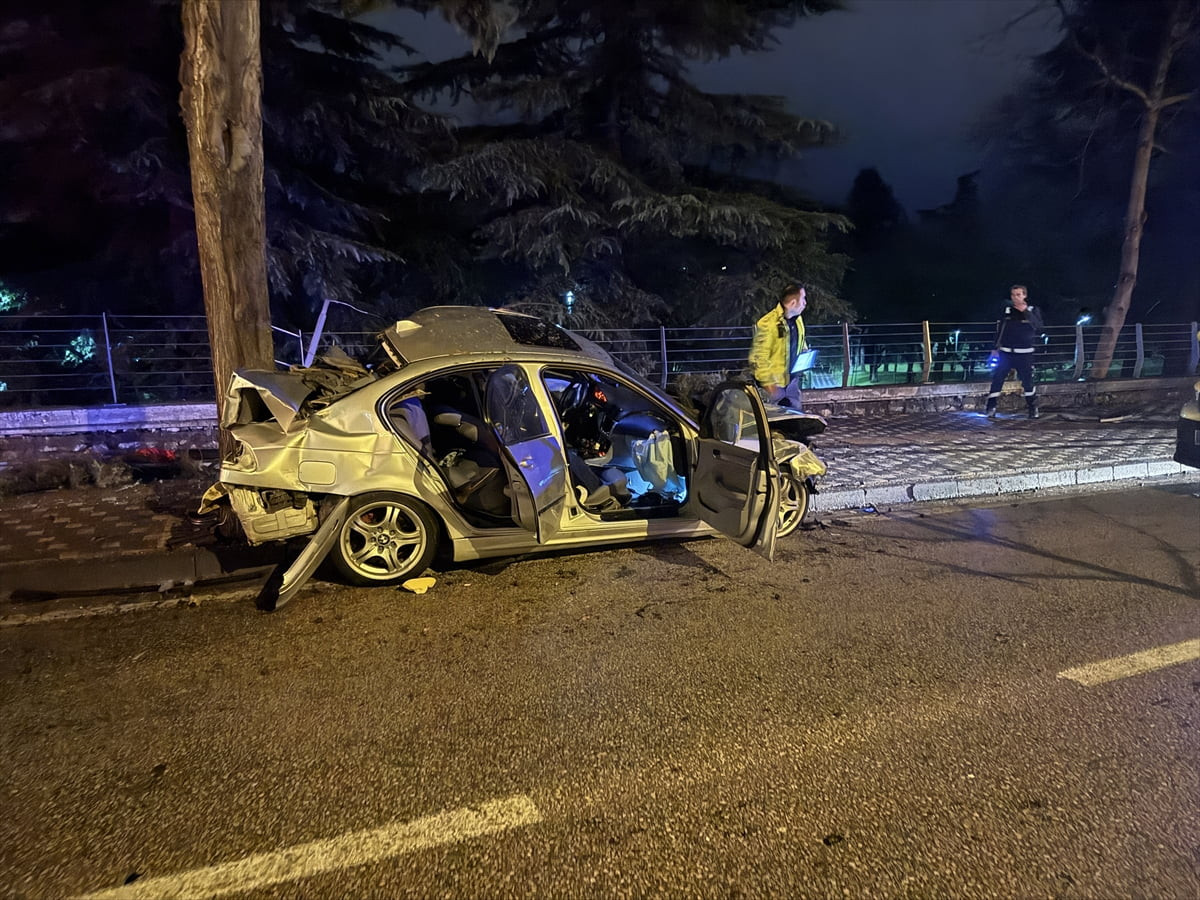 Bursa'nın Osmangazi ilçesinde ağaca çarpan otomobildeki 2 kişi ağır yaralandı.
