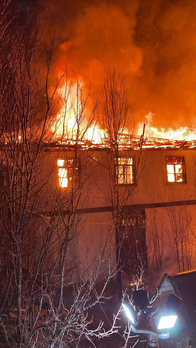 Çankırı'nın Ilgaz ilçesinde çıkan yangında 2 ev kullanılamaz hale geldi.