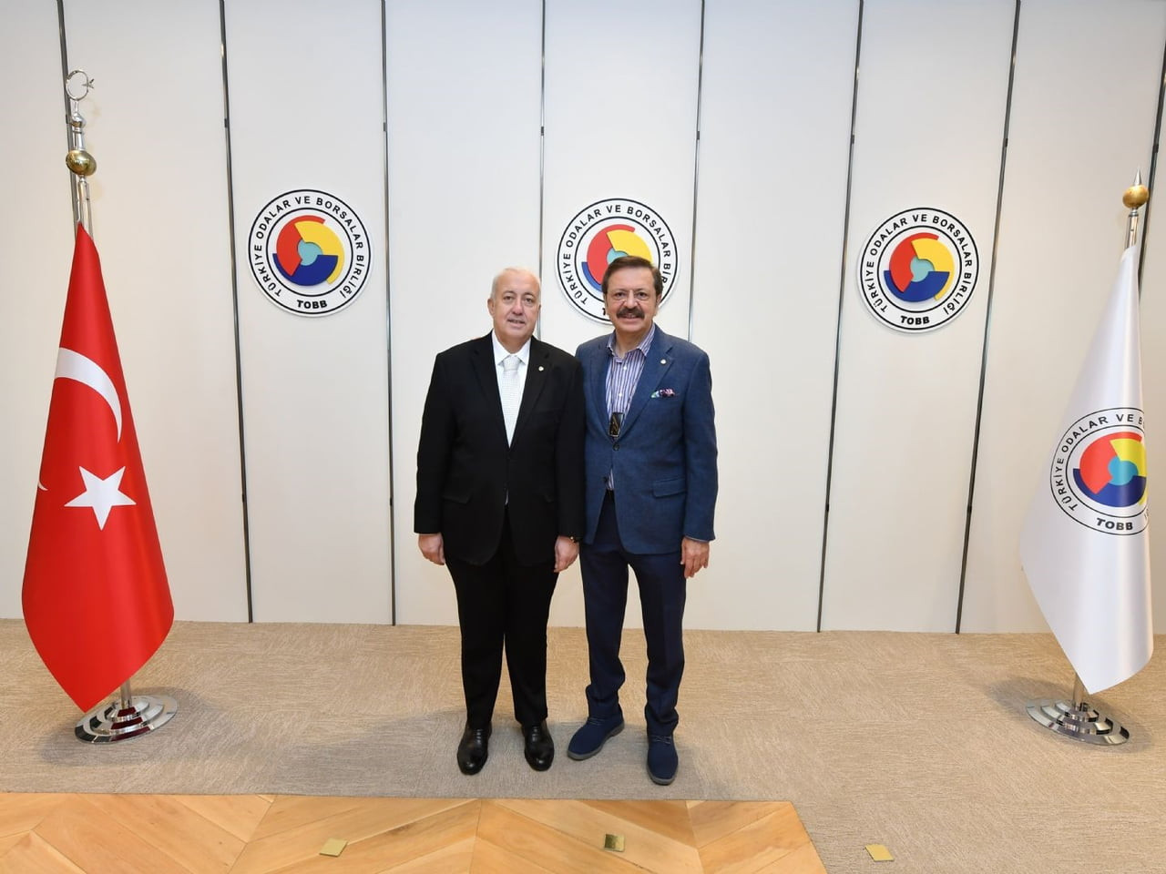 ÇARŞAMBA TİCARET BORSASI(ÇTB) BAŞKANI KAZIM YILMAZ(SOLDA) VE TOBB BAŞKANI RİFAT...