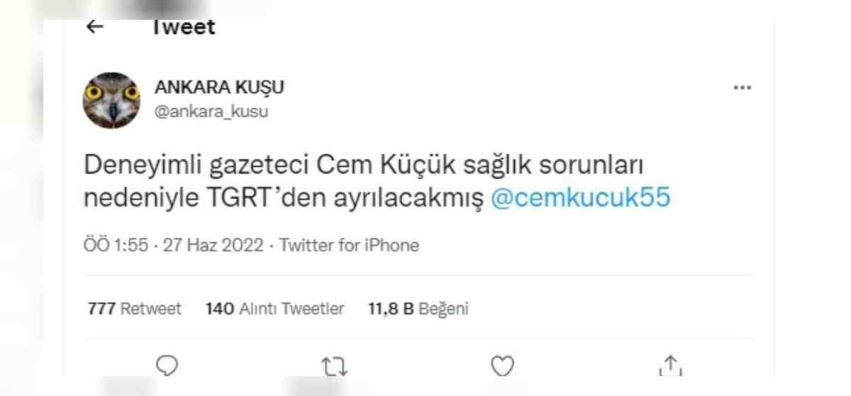 Cem Küçük istifa etti mi