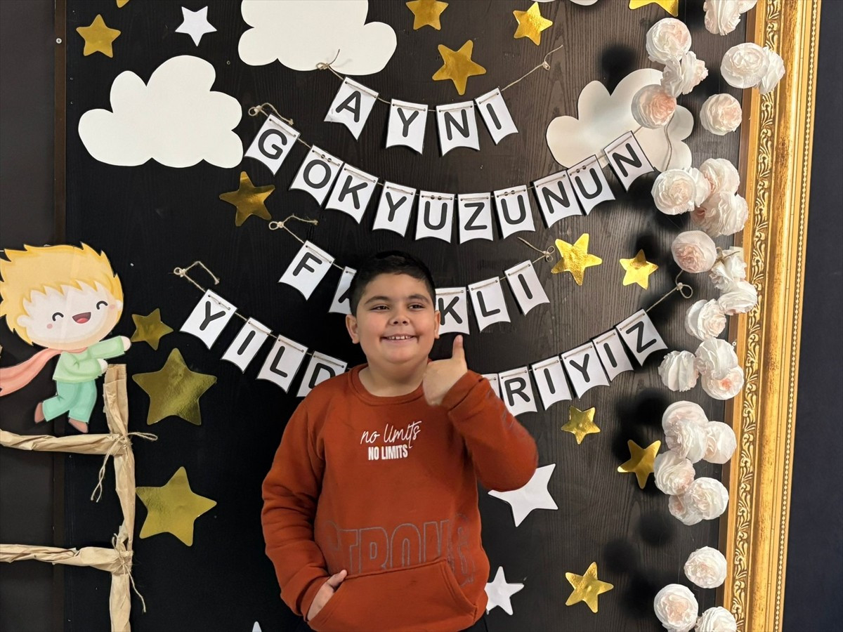 Çorum'un Alaca ilçesinde Özel Öğretim Uygulama Okulunda 8 yaşındaki otizmli Mehmet Emin Okay...