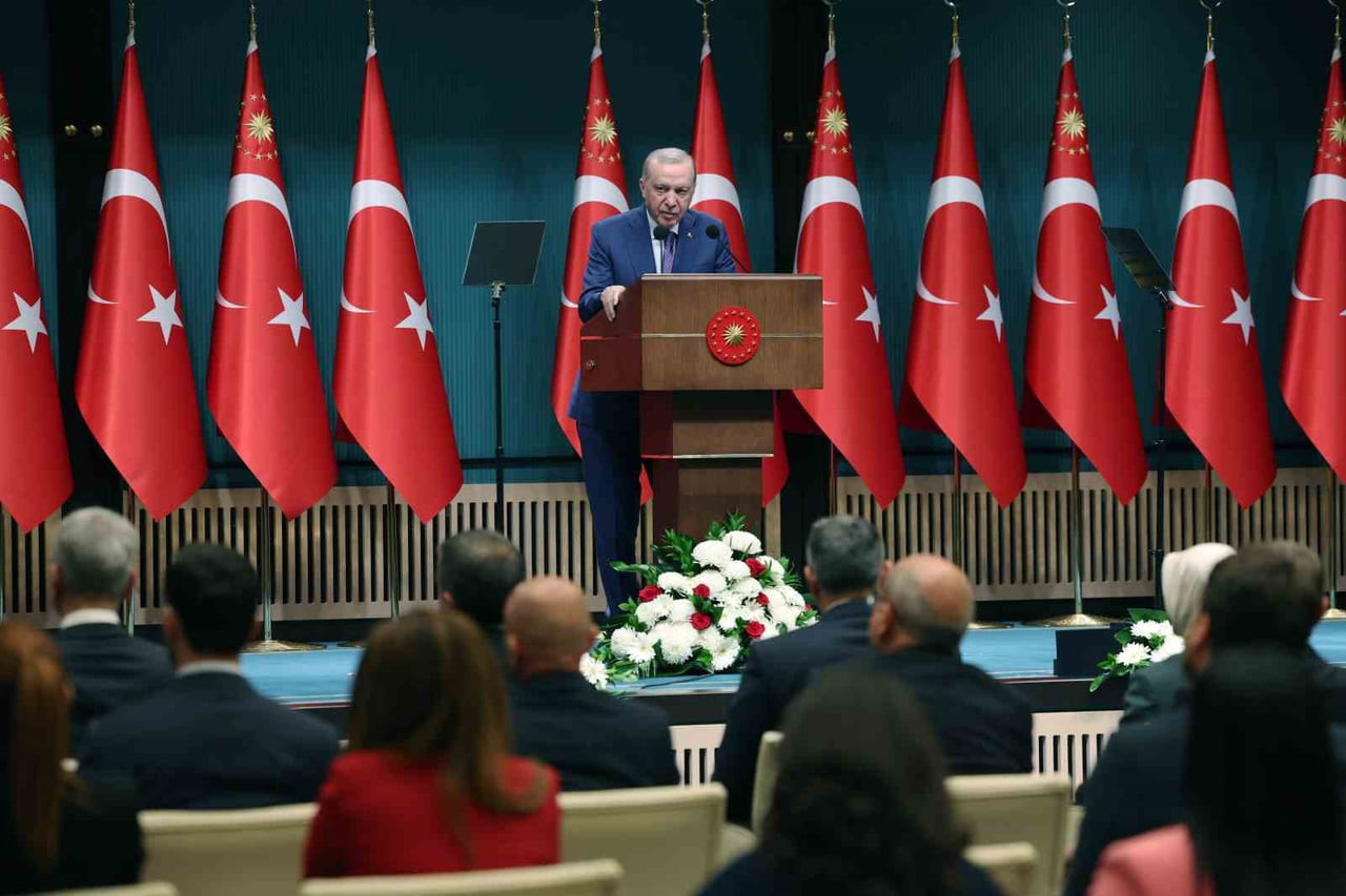 CUMHURBAŞKANI ERDOĞAN, CUMHURBAŞKANLIĞI KÜLLİYESİ'NDE GERÇEKLEŞTİRİLEN KABİNE TOPLANTISININ...