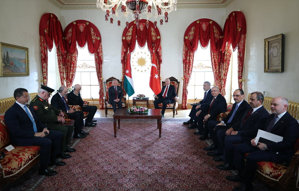 Cumhurbaşkanı Recep Tayyip Erdoğan, Cumhurbaşkanlığı Dolmabahçe Ofisi'nde Ürdün Kralı 2....