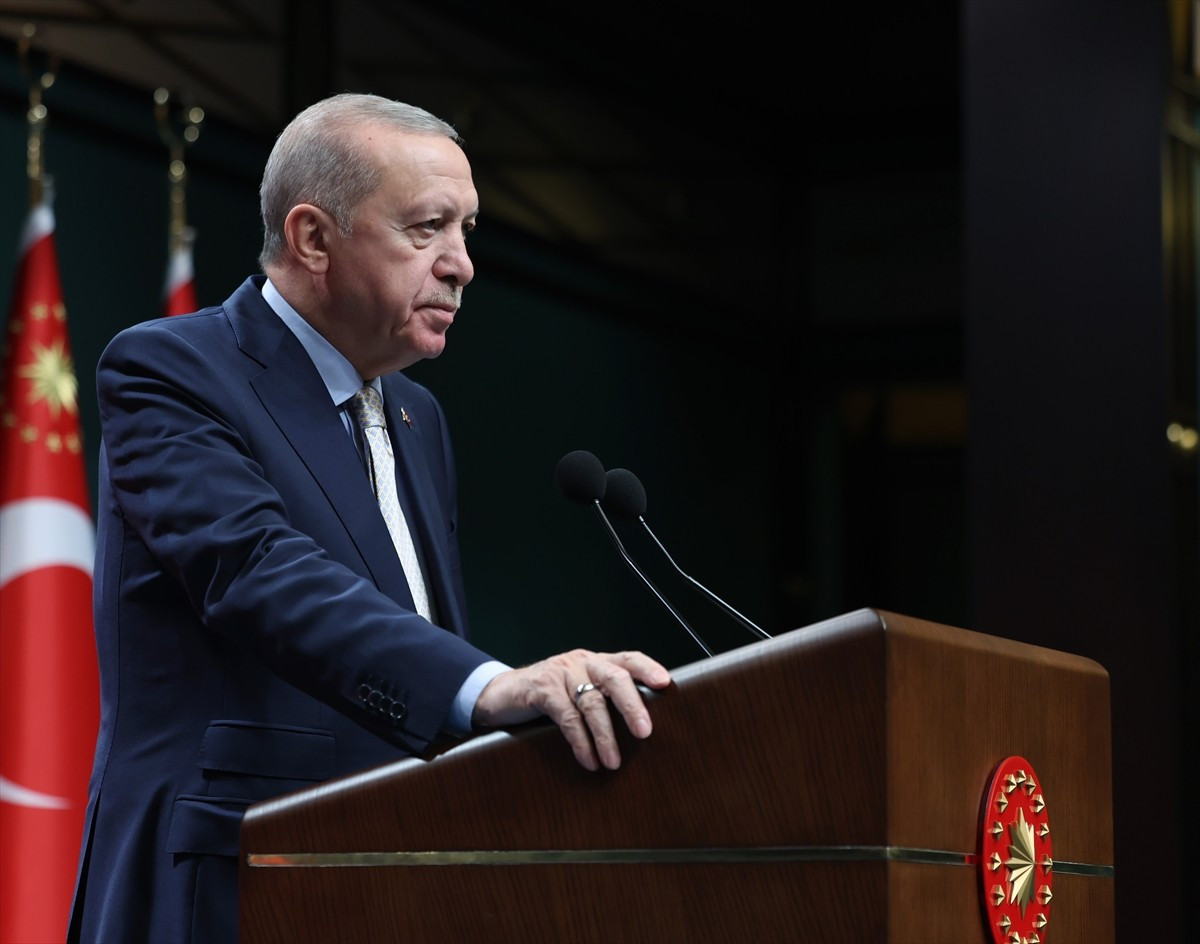Cumhurbaşkanı Recep Tayyip Erdoğan, Cumhurbaşkanlığı Külliyesi'nde gerçekleştirilen Kabine...
