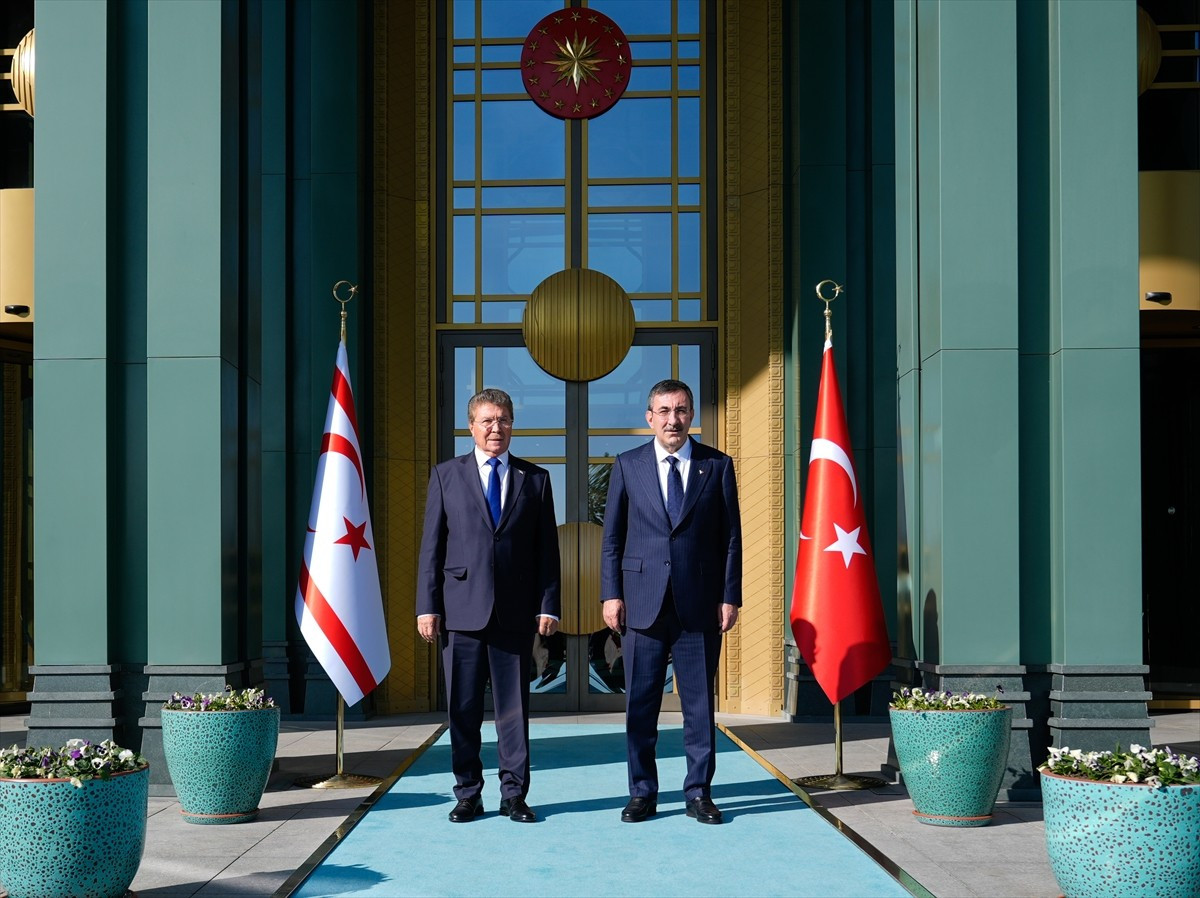 Cumhurbaşkanı Yardımcısı Cevdet Yılmaz, Kuzey Kıbrıs Türk Cumhuriyeti (KKTC) Başbakanı Ünal Üstel...