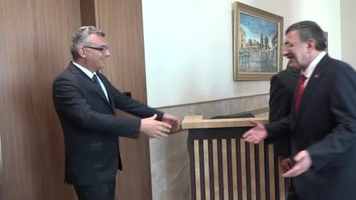 Cumhurbaşkanı Yardımcısı Cevdet Yılmaz, Kuzey Kıbrıs Türk Cumhuriyeti (KKTC) Cumhurbaşkanı Tufan...