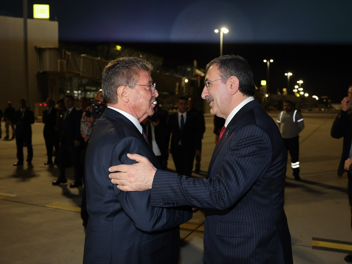 Cumhurbaşkanı Yardımcısı Cevdet Yılmaz (sağda), Kuzey Kıbrıs Türk Cumhuriyeti'nin (KKTC) 42....