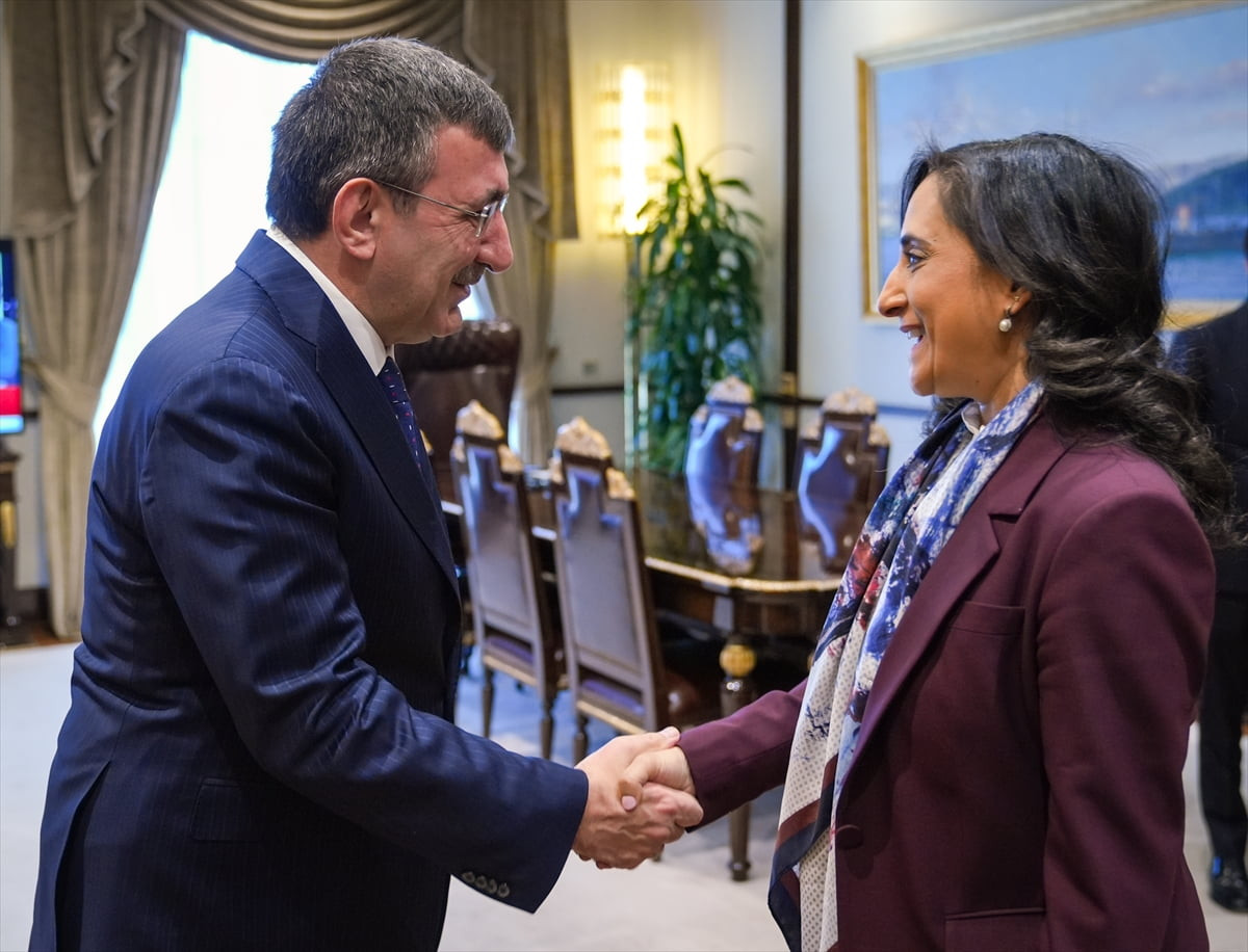 Cumhurbaşkanı Yardımcısı Cevdet Yılmaz (solda), Cumhurbaşkanlığı Külliyesinde, Kanada Dışişleri...