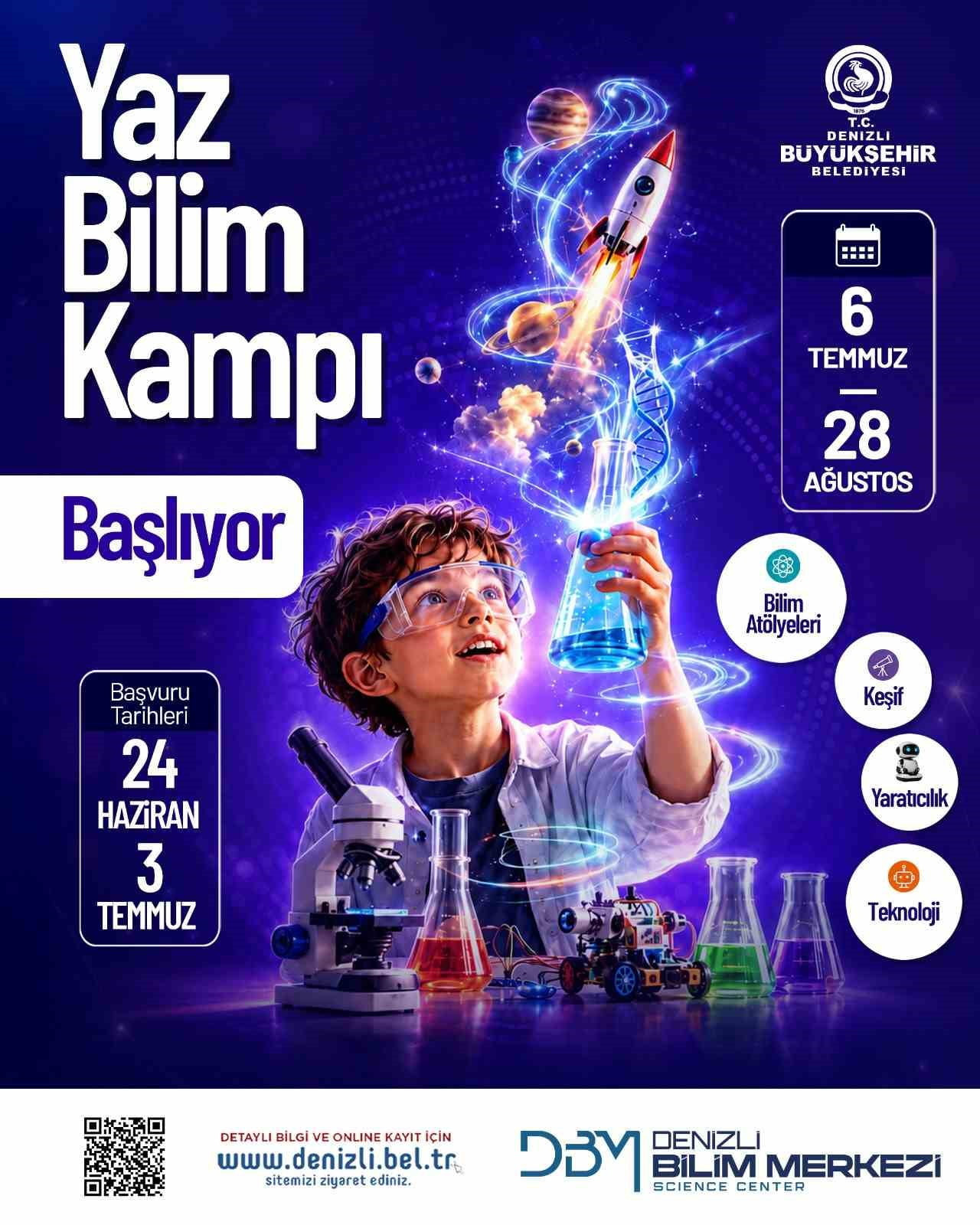 DENİZLİ BÜYÜKŞEHİR BELEDİYESİ BÜNYESİNDE FAALİYET GÖSTEREN DENİZLİ BİLİM MERKEZİ, YAZ TATİLİNİ...