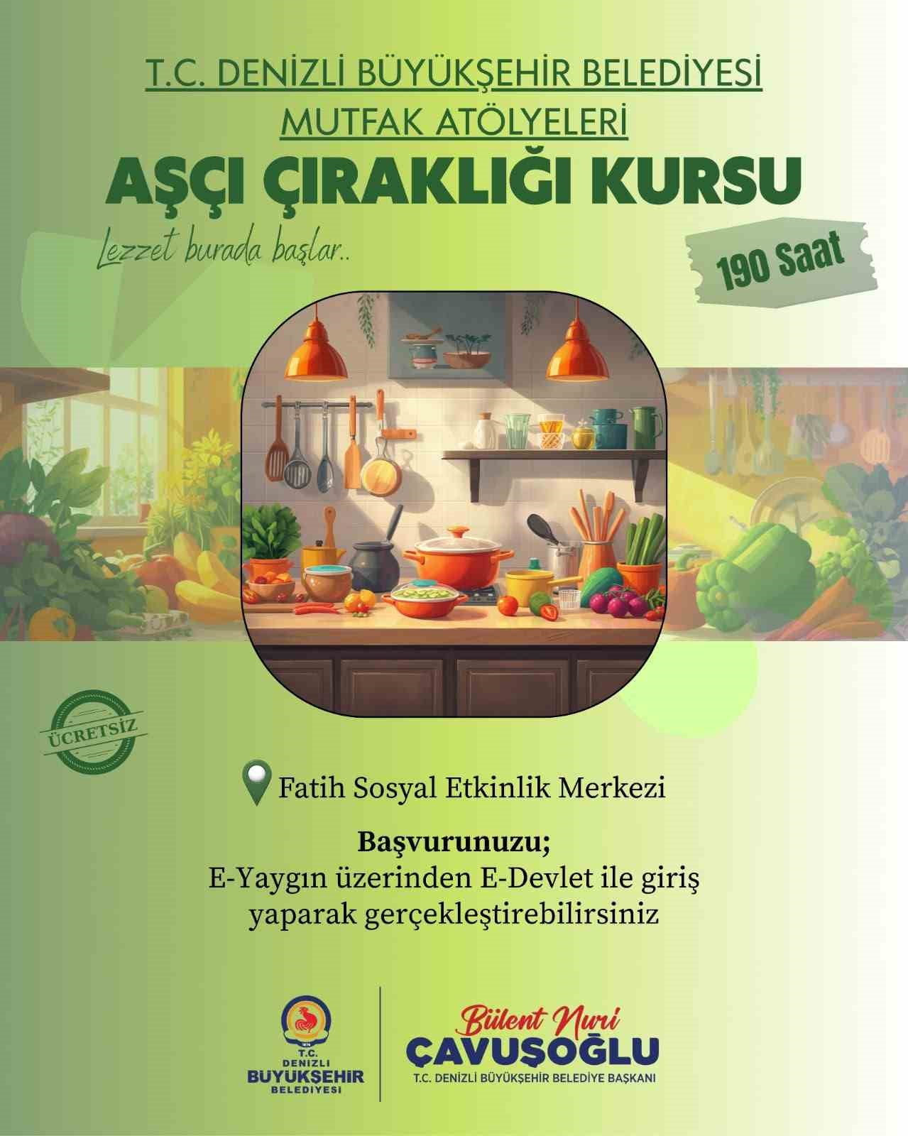 DENİZLİ BÜYÜKŞEHİR BELEDİYESİ VE PAMUKKALE HALK EĞİTİM MERKEZİ İŞ BİRLİĞİYLE, MUTFAK SEKTÖRÜNDE...
