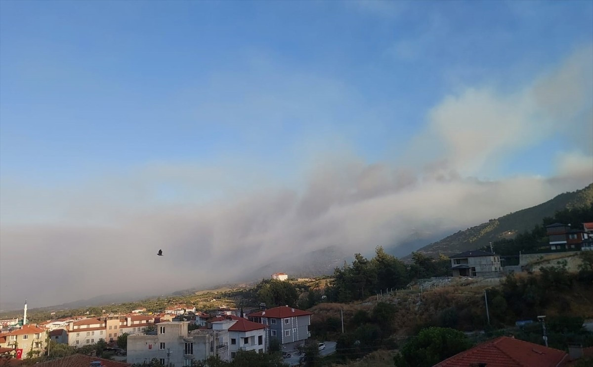 Denizli'nin Buldan ilçesinde çıkan orman yangınını kontrol altına almak için çalışmalar devam...