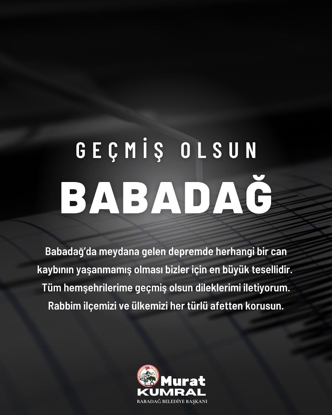 DENİZLİ’NİN BABADAĞ İLÇESİNDE MEYDANA GELEN 3.6 BÜYÜKLÜĞÜNDEKİ DEPREMİN ARDINDAN BELEDİYE BAŞKANI...