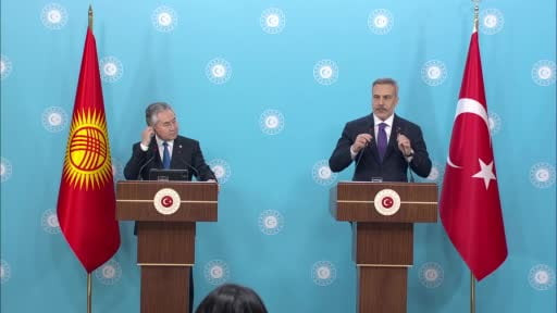 Dışişleri Bakanı Hakan Fidan, Kırgızistan Dışişleri Bakanı Ceenbek Kulubayev ile ortak basın...