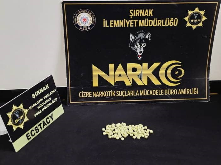 DURDURULAN BİR ARAÇTA YAPILAN ARAMADA 114 ADET UYUŞTURUCU HAP ELE GEÇİRİLDİ