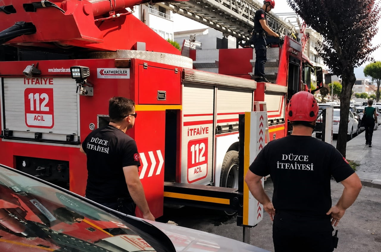 DÜZCE'DE EGZOZ SESİNDEN KORKUP BİNANIN ÜZERİNE KONAN SULTAN CİNSİ PAPAĞAN, SAHİBİNİN ÇABALARINA...