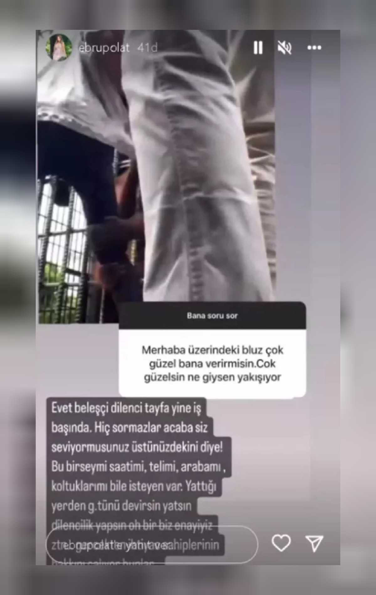Ebru Polat'tan sert tepki