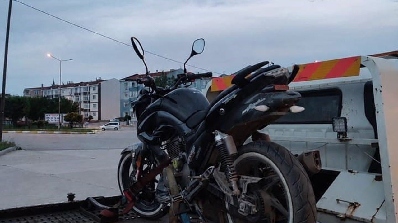 Edirne'de Abartı Egzozlu Motosiklete Yüksek Ceza