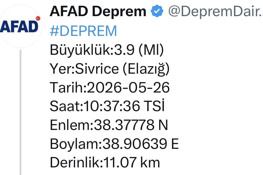 ELAZIĞDA DEPREM