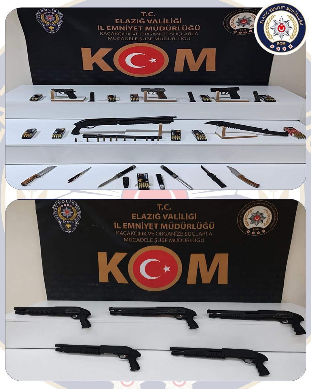 ELAZIĞ’DA İL EMNİYET MÜDÜRLÜĞÜ EKİPLERİ TARAFINDAN SON BİR HAFTADA SİLAH TACİRLERİNE YÖNELİK...