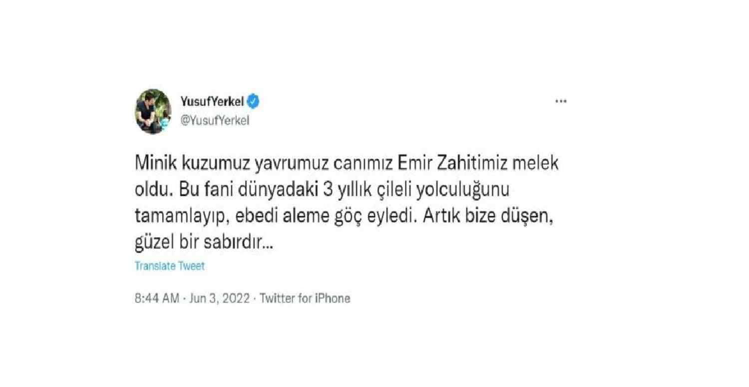 Emir Zahit Yerkel Hayatını Kaybetti