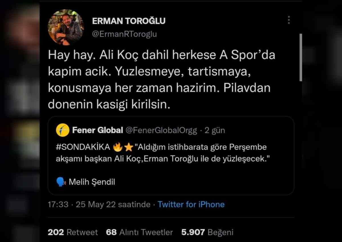 Erman Toroğlu Tweet