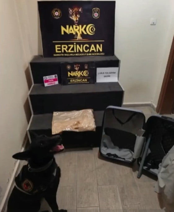 ERZİNCAN’DA 1 KİLO 725 GRAM EROİN ELE GEÇİRİLDİ, 1 ŞÜPHELİ TUTUKLANDI
