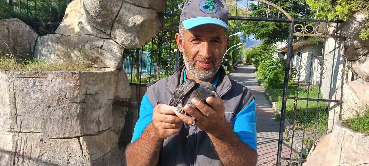 ERZURUM'UN OLTU İLÇESİNDE GÖREV YAPAN BELEDİYE TEMİZLİK PERSONELİ MÜCAHİT ÖZTÜRK, UÇAMAYAN BİR...