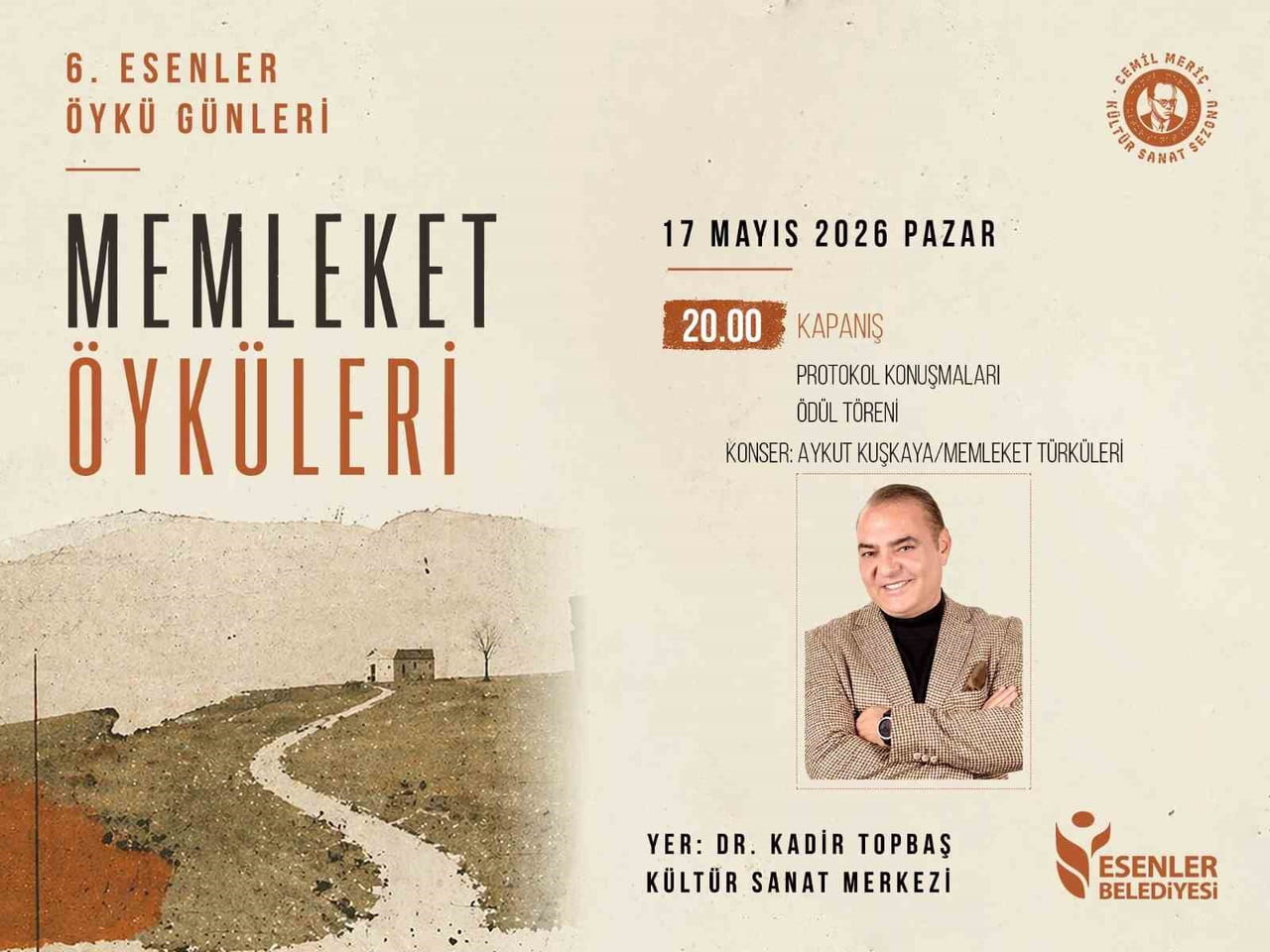 ESENLER BELEDİYESİ TARAFINDAN BU YIL ALTINCISI DÜZENLENECEK ESENLER ÖYKÜ GÜNLERİ, 15-17 MAYIS...