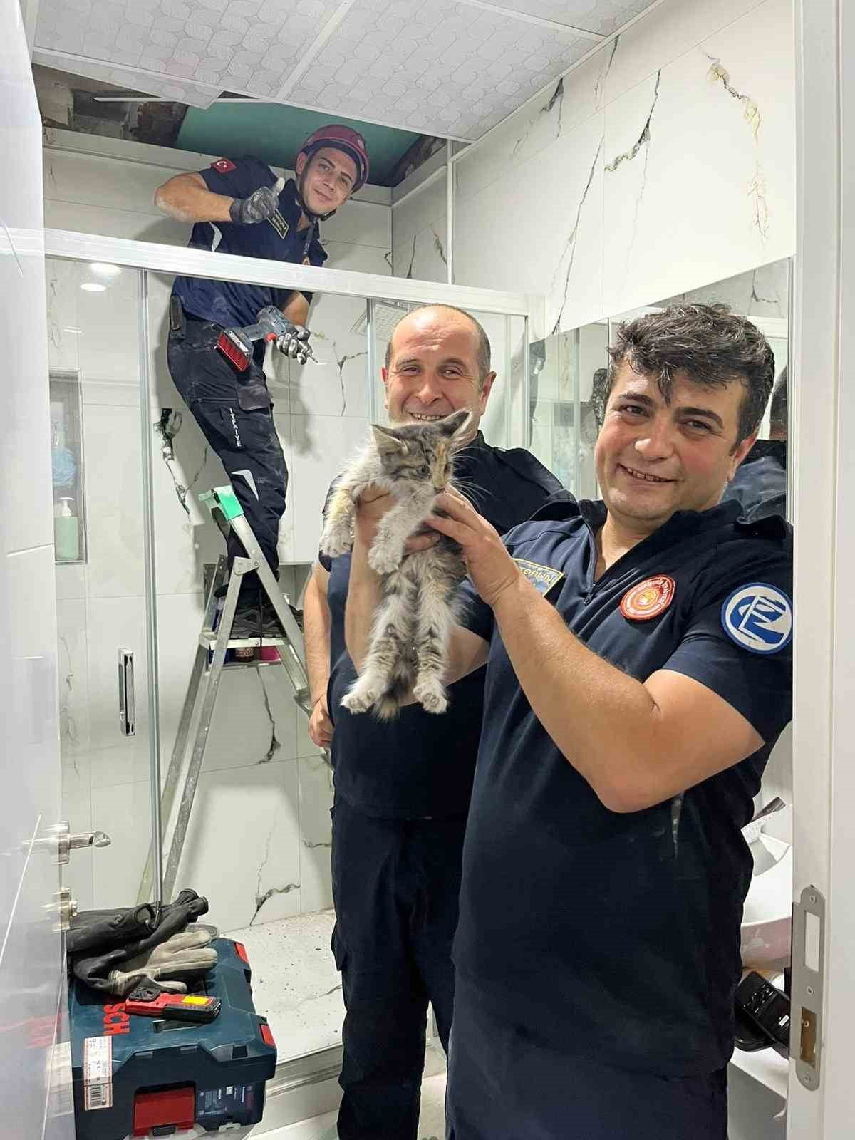 ESKİŞEHİR’DE HAVALANDIRMA BOŞLUĞUNA DÜŞEN KEDİ, ESKİŞEHİR BÜYÜKŞEHİR BELEDİYESİ İTFAİYE DAİRESİ...