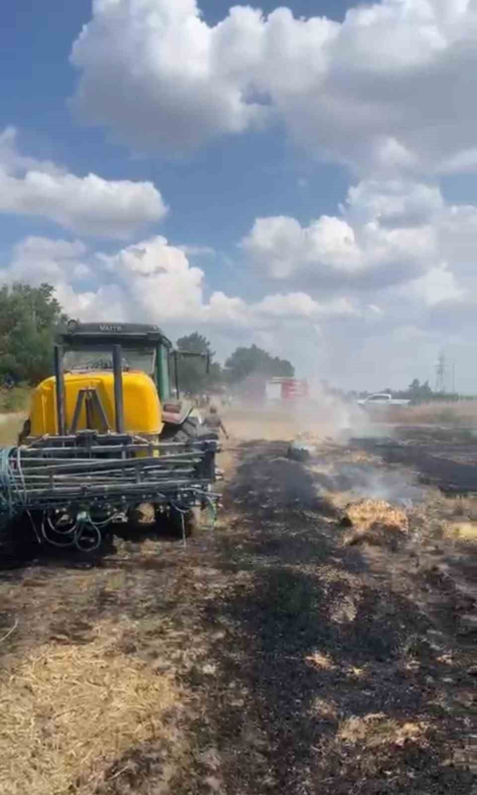 EZİNE İLÇESİNDE TARIM ARAZİSİNDE ÇIKAN YANGIN EKİPLERİN MÜDAHALESİYLE KONTROL ALTINA...