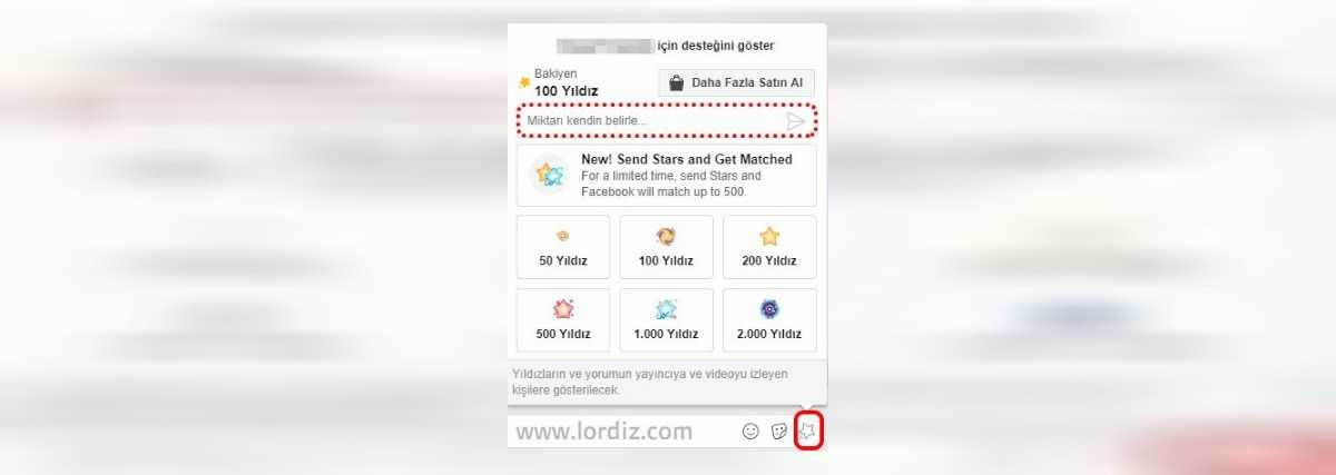 facebook yıldız gönderme