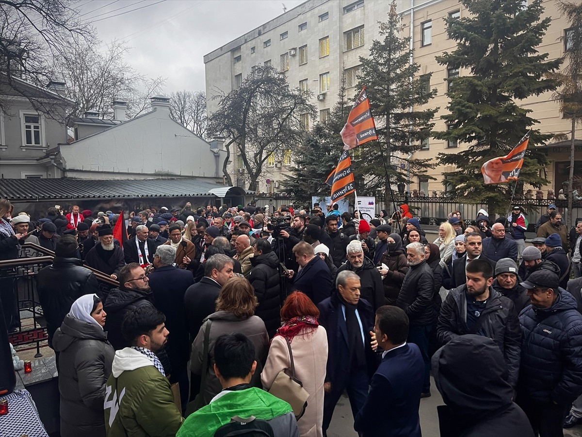 Filistin'in Moskova Büyükelçiliği'nde "Filistin Halkıyla Uluslararası Dayanışma Günü" dolayısıyla...