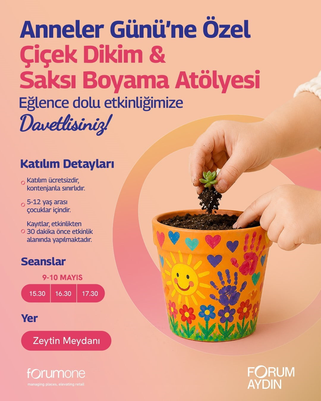 FORUM AYDIN'DA ANNELER GÜNÜ'NE ÖZEL HAZIRLANAN ATÖLYEDE ÇOCUKLAR, ANNELERİNE KENDİ HAZIRLADIKLARI...