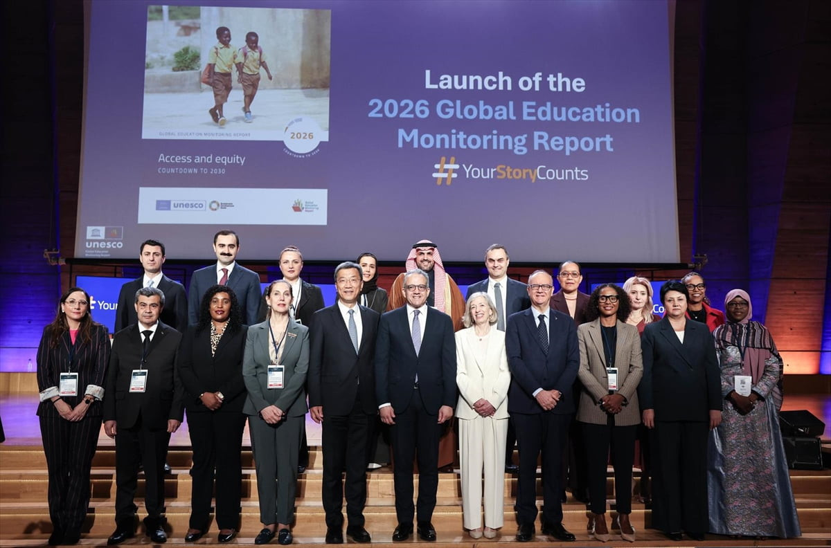 Fransa'nın başkenti Paris'te 2026 Küresel Eğitim İzleme Raporu'nun tanıtıldığı Birleşmiş Milletler...