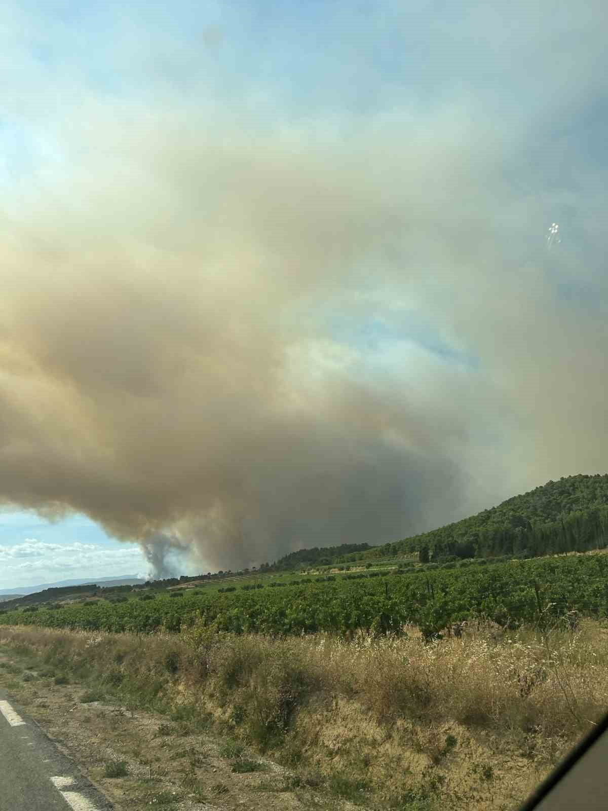 FRANSA’DA HERAULT VE AUDE BÖLGELERİ ARASINDA ÇIKAN ORMAN YANGININDA 900 HEKTARLIK ALAN KÜLE...