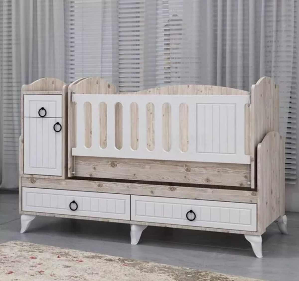 Garaj Home Sude Beyaz Membran Country Asansörlü Beşik