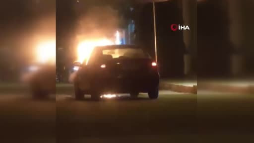 Gaziantep'te seyir halindeki otomobil alev aldı