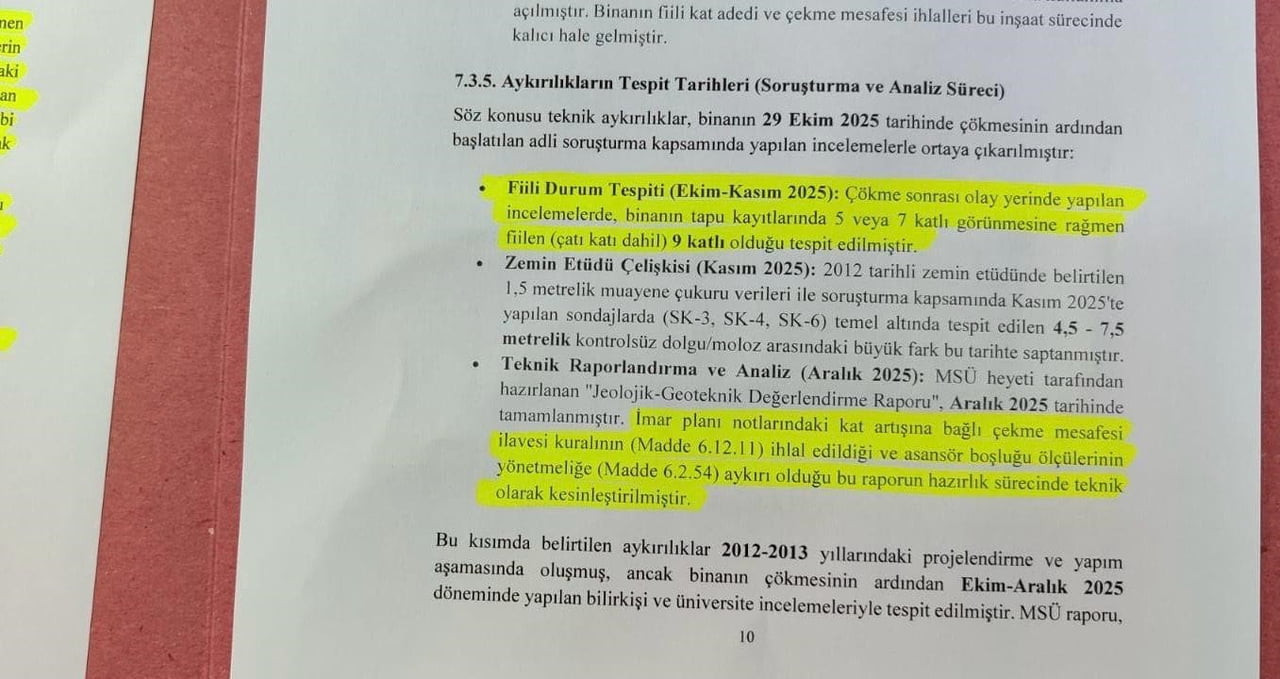 GEBZE’DE 4 KİŞİNİN HAYATINI KAYBETTİĞİ ÇÖKEN BİNA İLE İLGİLİ NİHAİ RAPOR SAVCILIĞA SUNULDU. RAPOR...