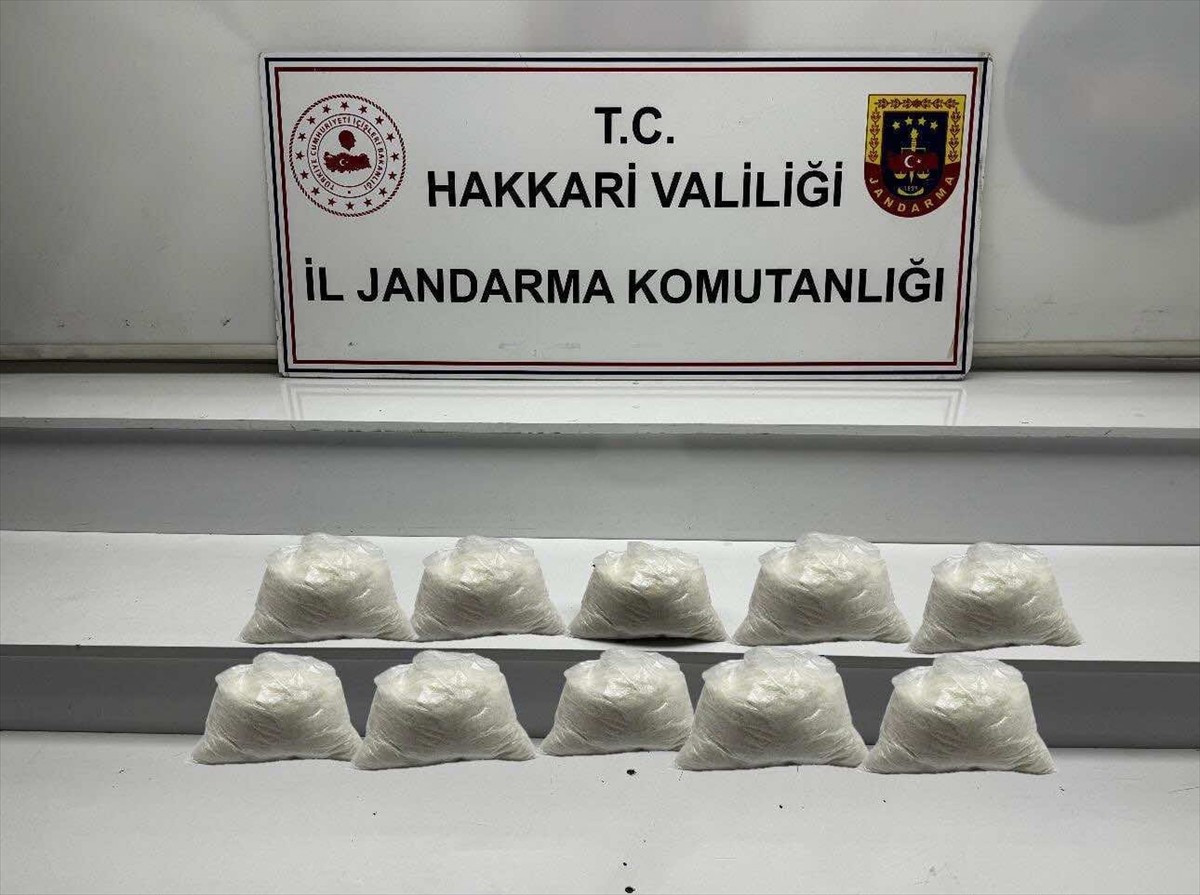 Hakkari'nin Yüksekova ilçesinde 9 kilo 890 gram sentetik uyuşturucu ele geçirildi, 2 şüpheli...