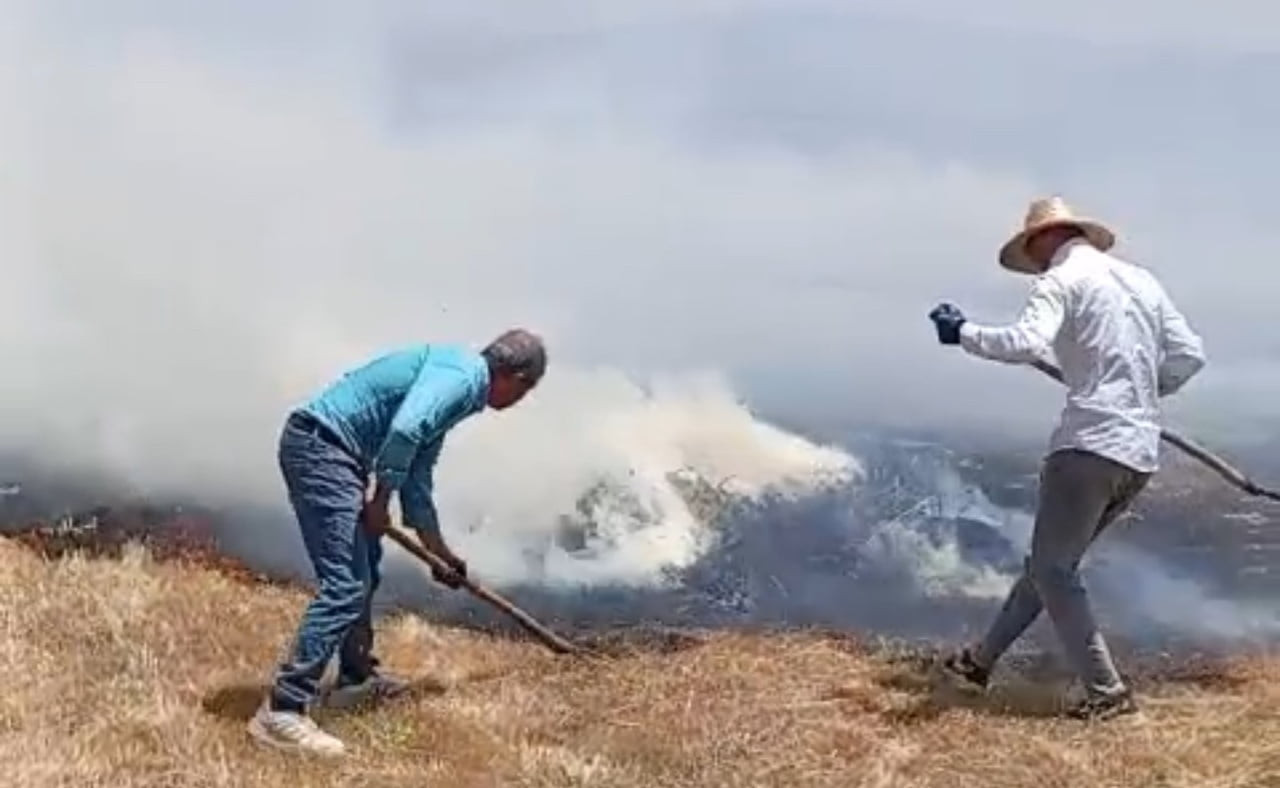 HAKKARİ'NİN YÜKSEKOVA İLÇESİNDE TARIM ARAZİSİNDE ÇIKAN YANGINDA YAKLAŞIK BİN BALYA OT YANARAK...